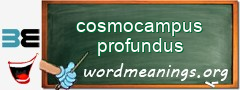 WordMeaning blackboard for cosmocampus profundus